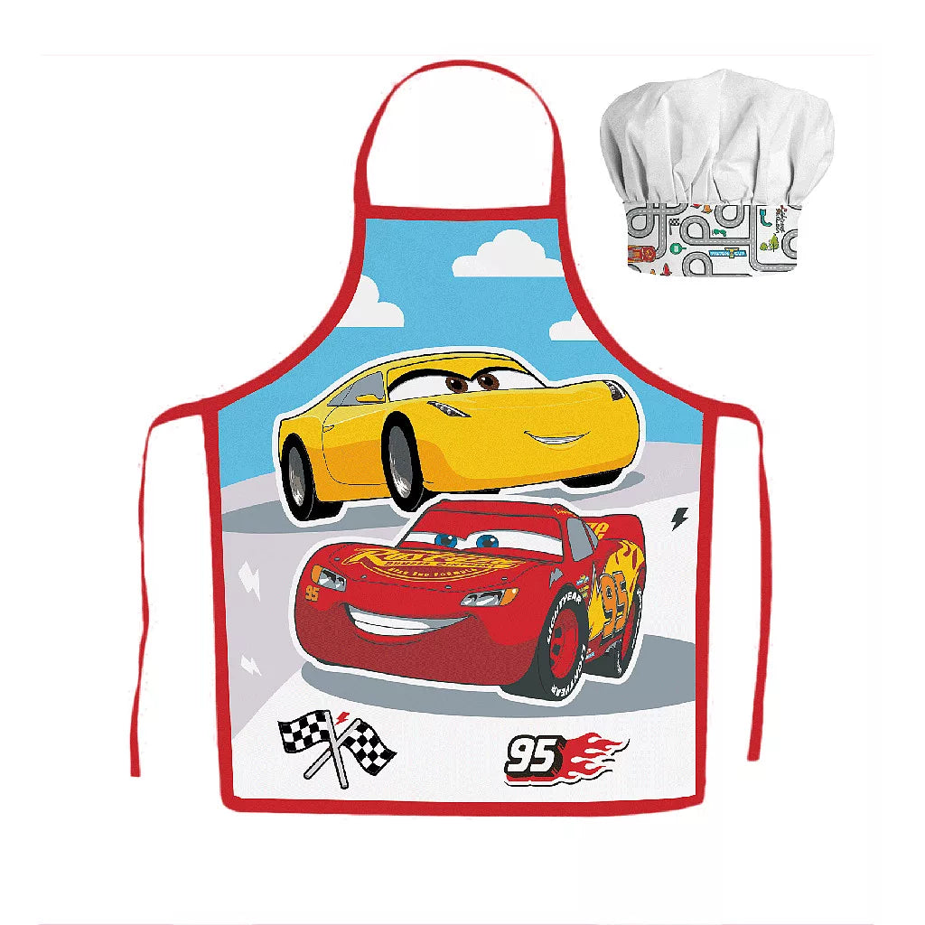 (Précommande)Tablier pour enfant avec toque Cars