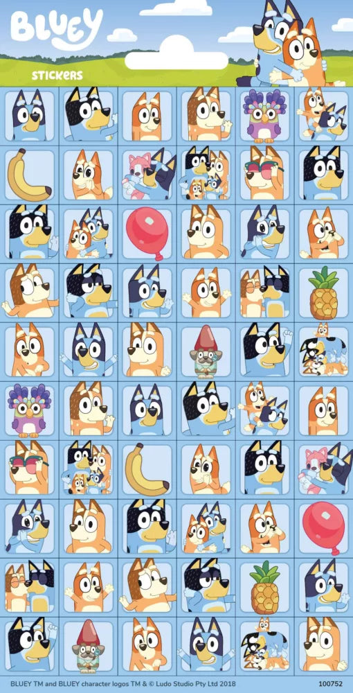 Ensemble de mini-autocollants Bluey Bingo