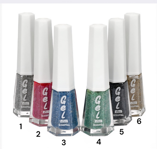 Vernis pailleté effet gel