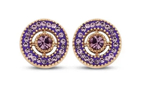 Boucles d'oreilles Victoria Rose en pierre rose couleur or