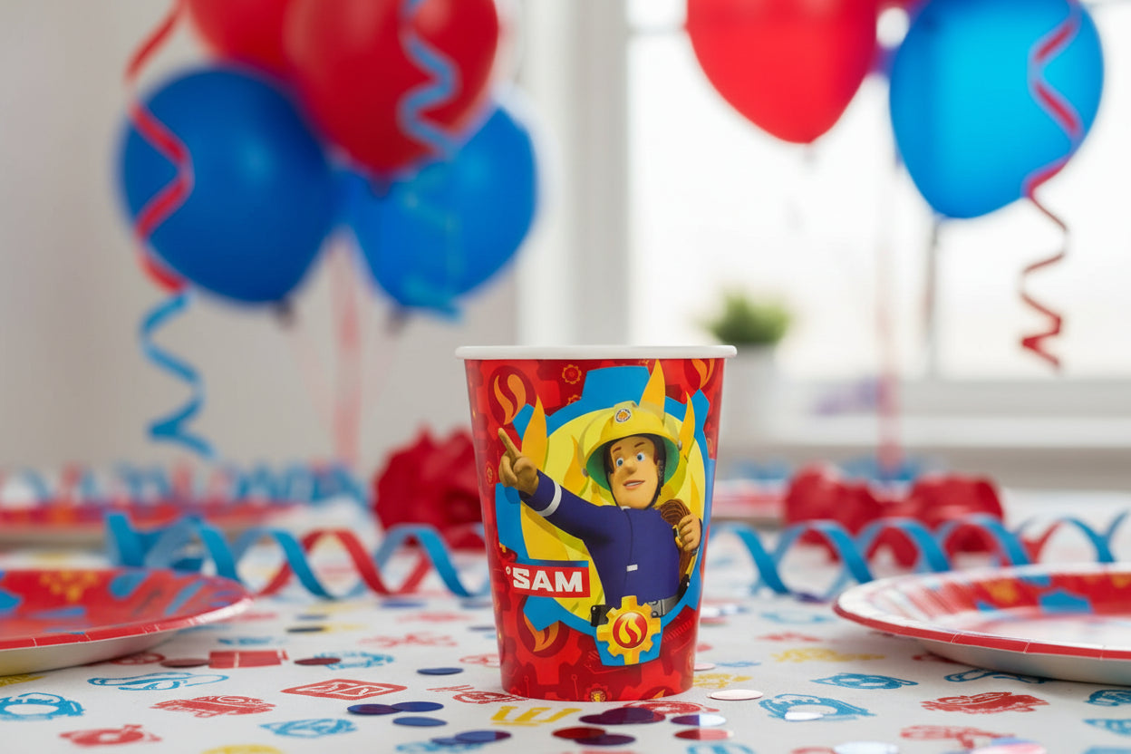 (Précommande) Lot de 8 gobelets en carton Sam le Pompier de 250ml