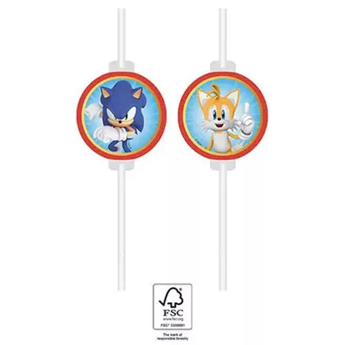 Lot de 4 pailles Sonic