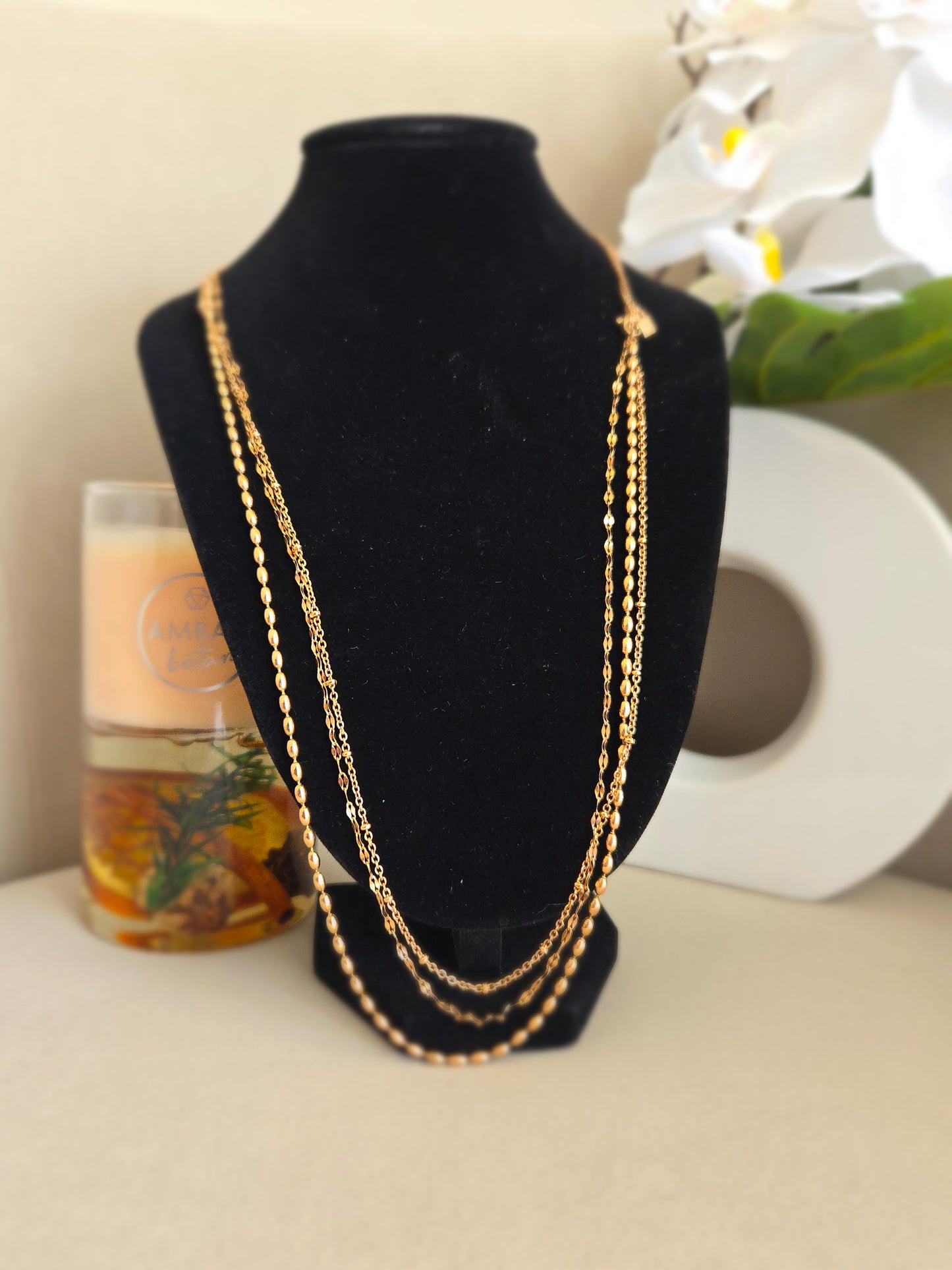 Collier couleur or rose