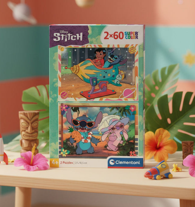 (Précommande) Puzzle Disney Lilo et Stitch Vacances Galactiques 2x60 pièces Clementoni