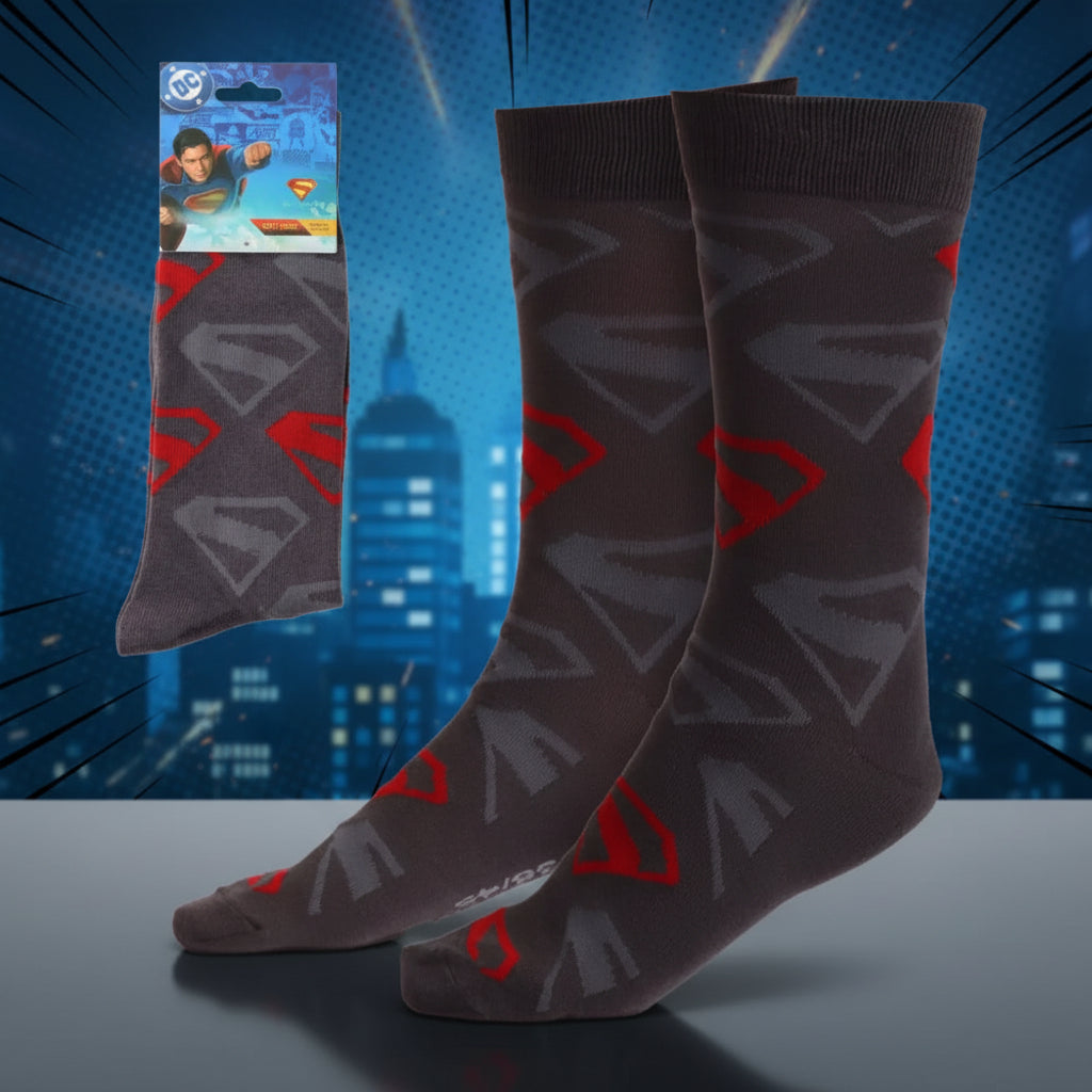 (Précommande) Chaussettes longues adultes Superman Gris 38/45