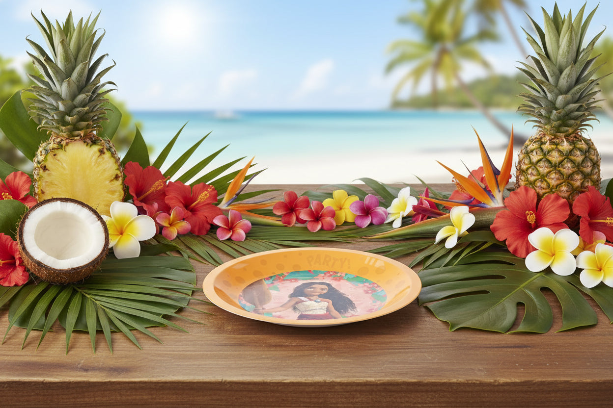 (Précommande) Ensemble de 4 assiettes plates en plastique micro premium Vaïana 21cm