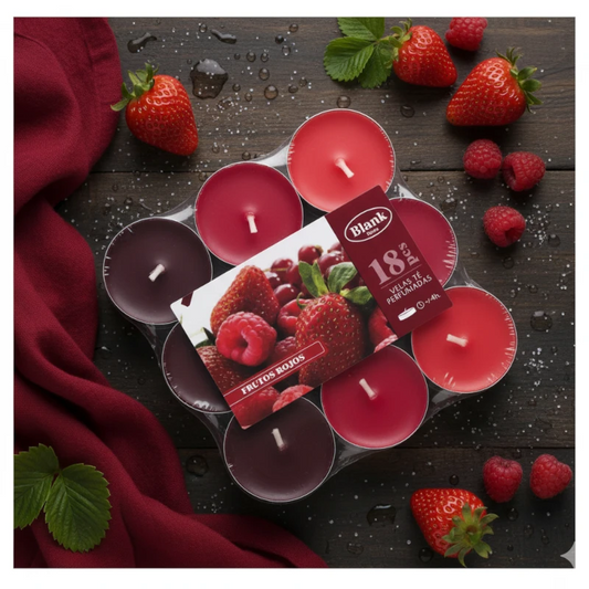 18 bougies plates Fruits rouges