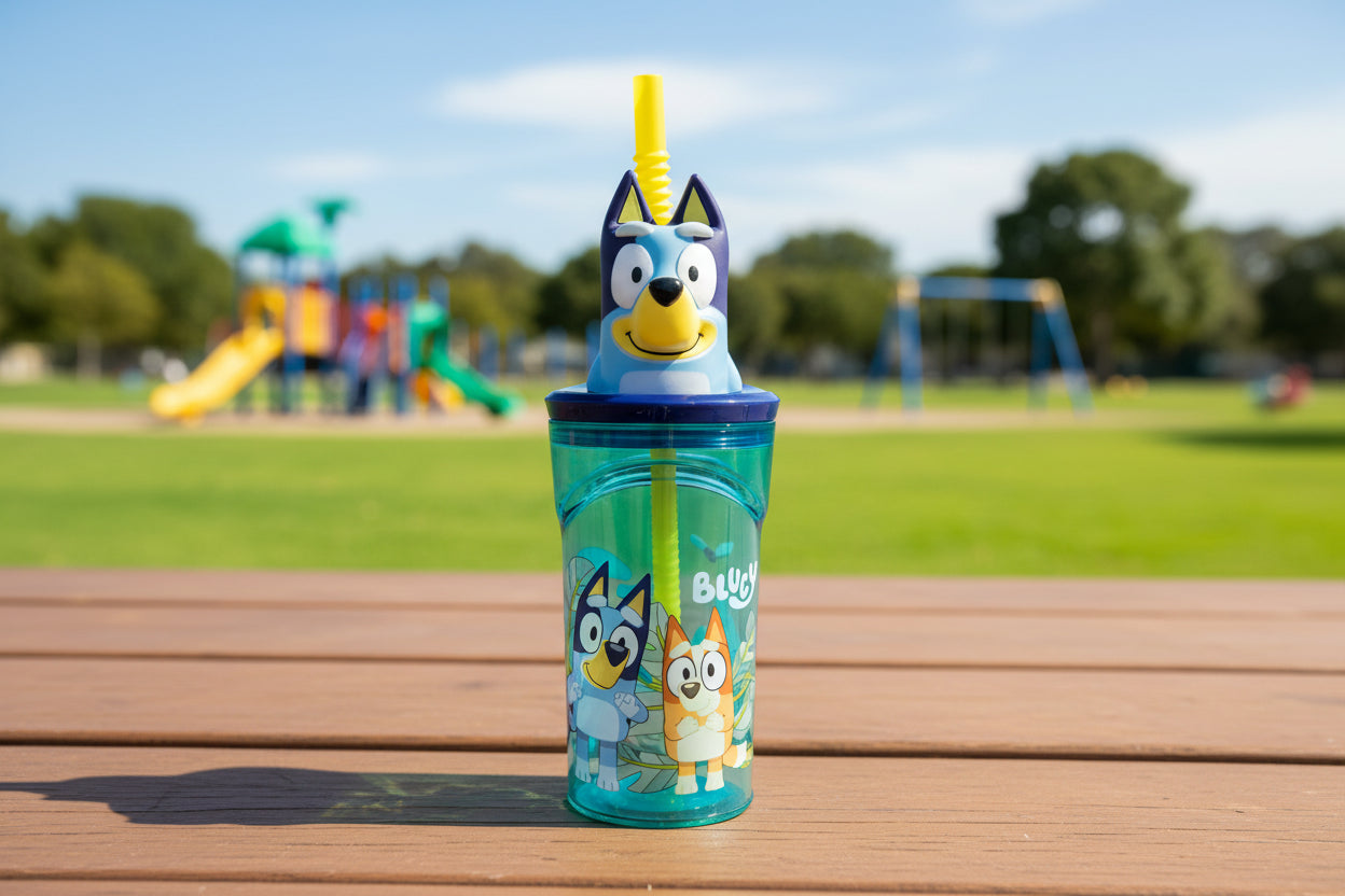 (Précommande) Gobelet à paille en plastique 3D Bluey