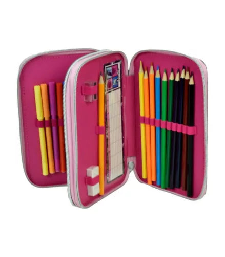 Trousse à crayons à 2 niveaux remplie Barbie