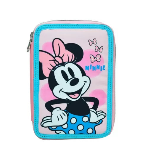 Trousse à crayons remplie Minnie 2 niveaux