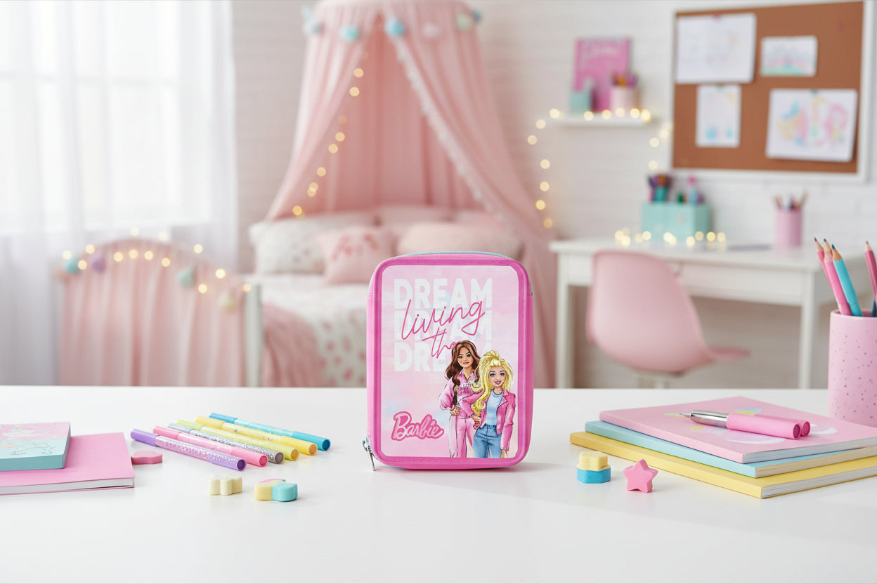 (Précommande) Trousse à crayons remplie Barbie 2 niveaux