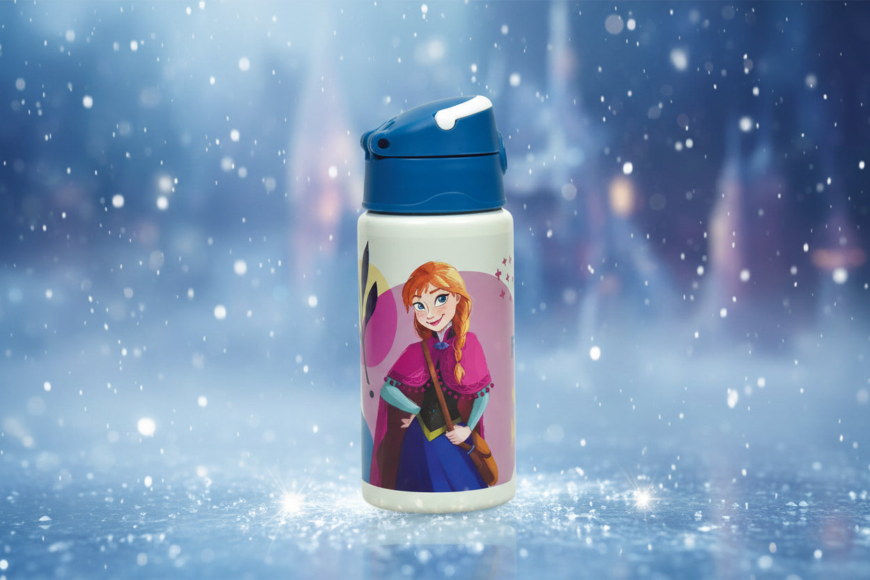 (Précommande) Bouteille en aluminium avec paille Reine des neiges 500ml