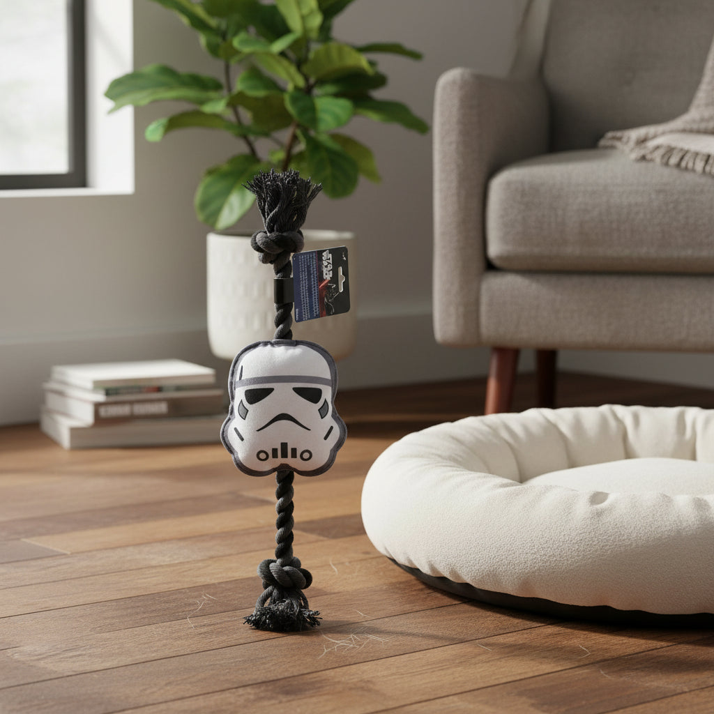 (Précommande) Jouet couineur en peluche et corde pour chien Star Wars