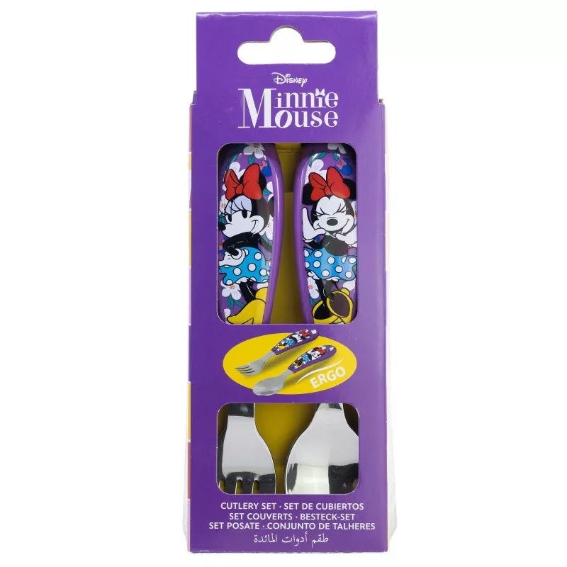 Ensemble de couverts ergonomiques en métal Minnie - 2 pièces
