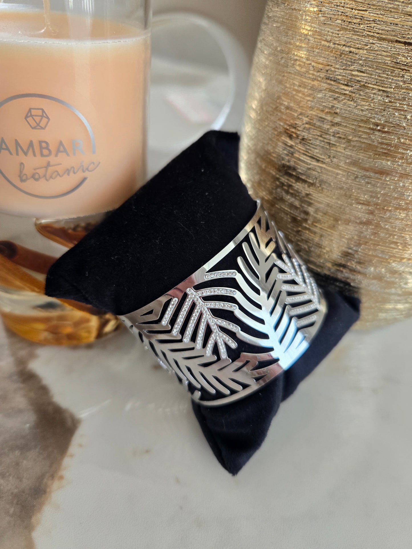 Bracelet Jungle argenté avec pierres