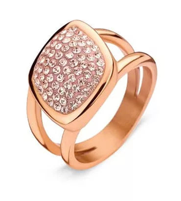 Bague en or rose et pierres roses