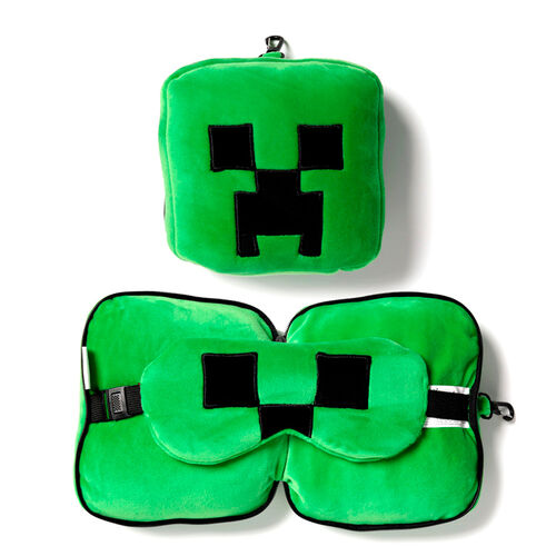 Oreiller de voyage Minecraft Relaxeazzz avec masque pour les yeux