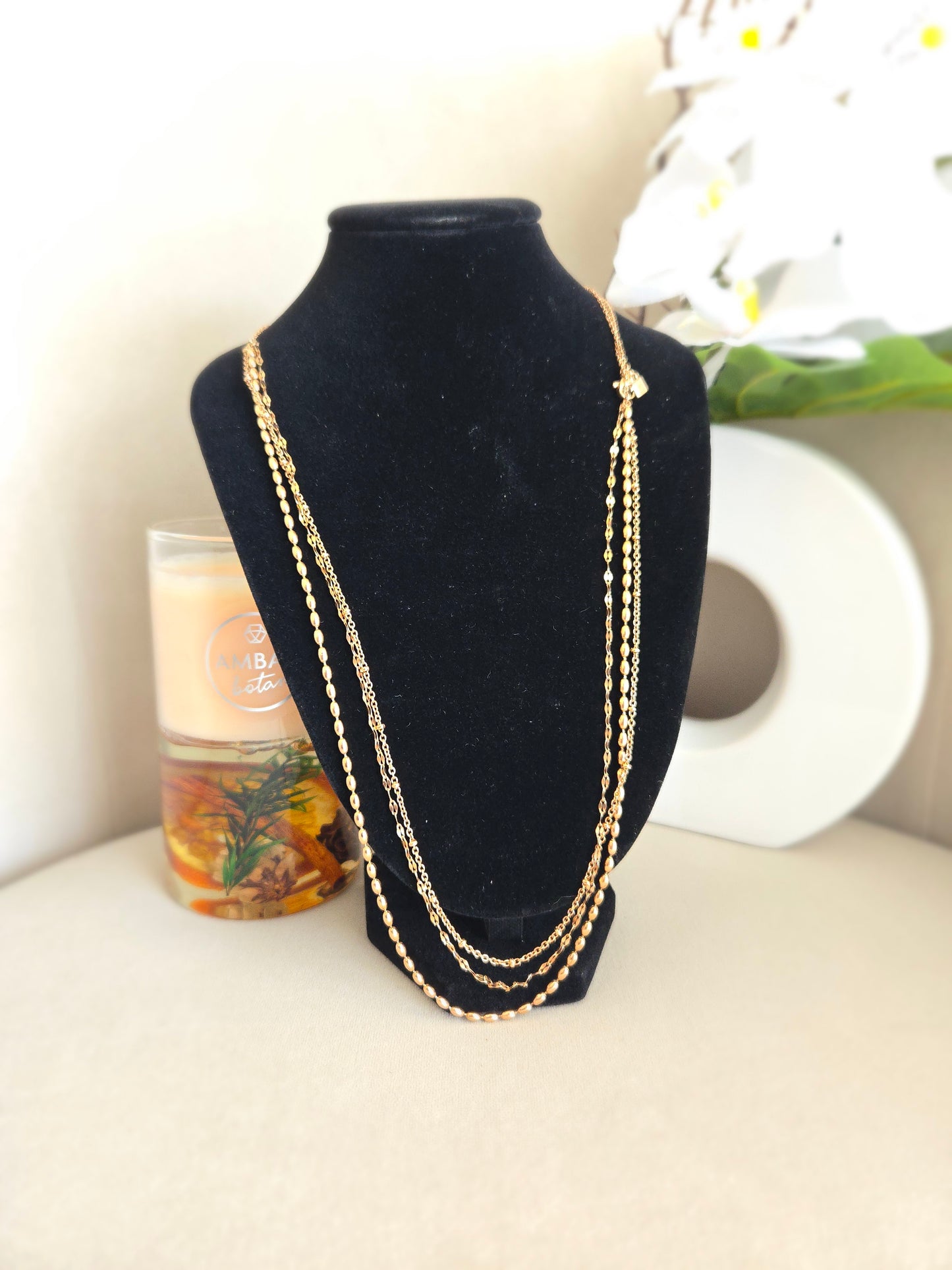 Collier couleur or rose