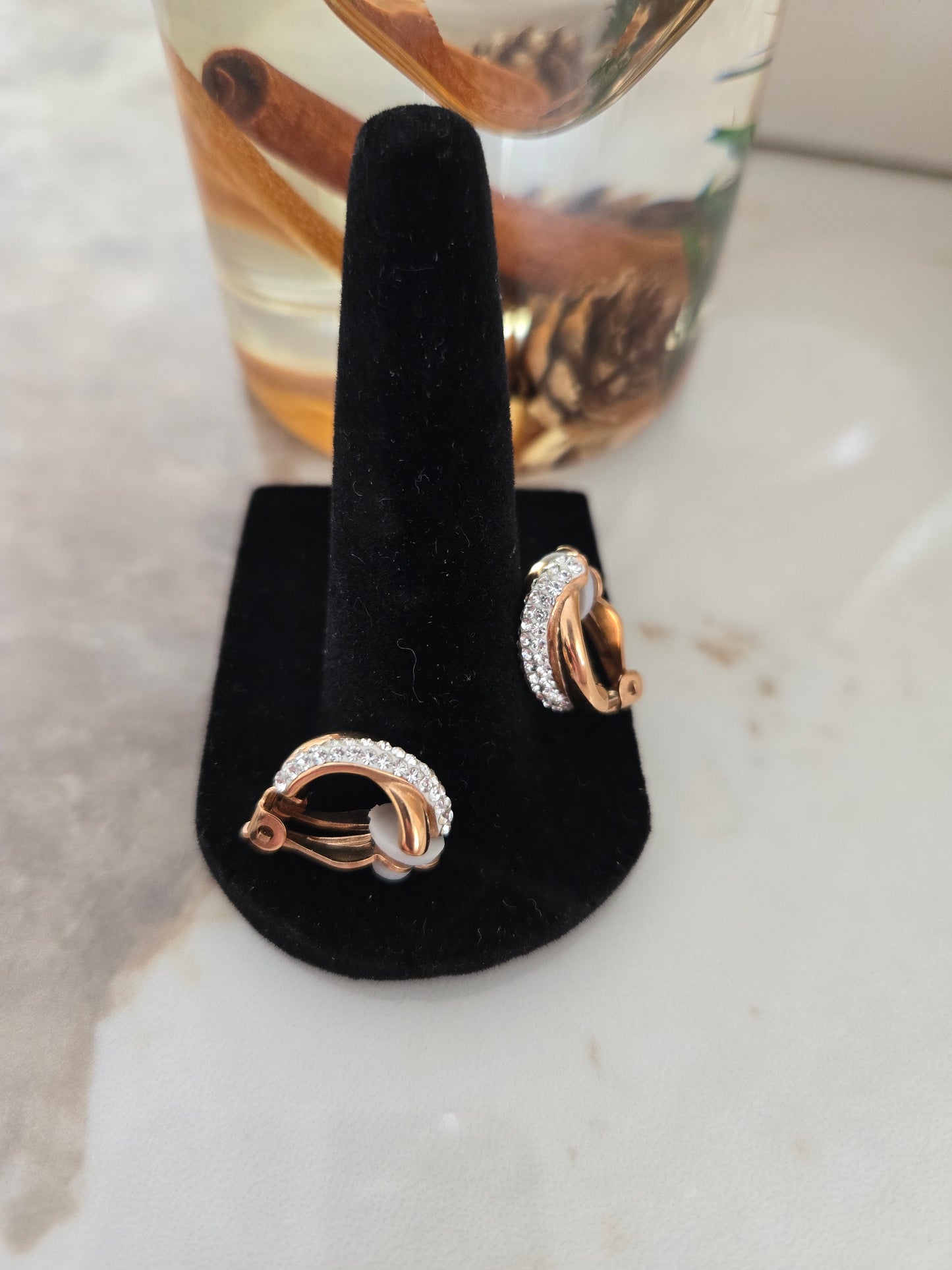 Boucle d’oreilles or rose sans perçage