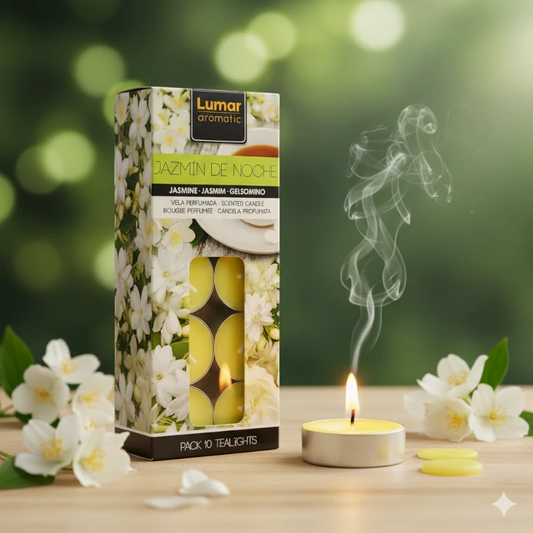Lot de 10 bougies plates Jasmin des nuits