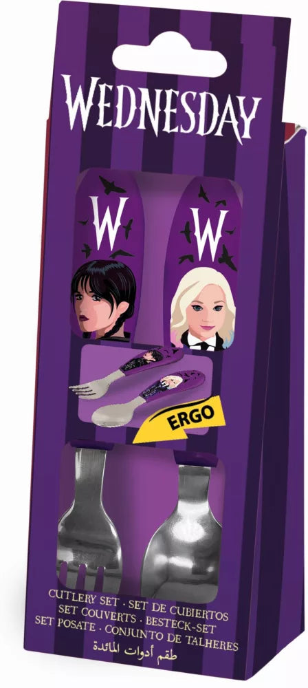 Ensemble de couverts ergonomiques en métal Mercredi - 2 pièces