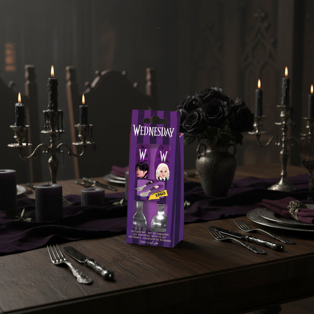 (Précommande) Ensemble de couverts ergonomiques en métal Mercredi - 2 pièces