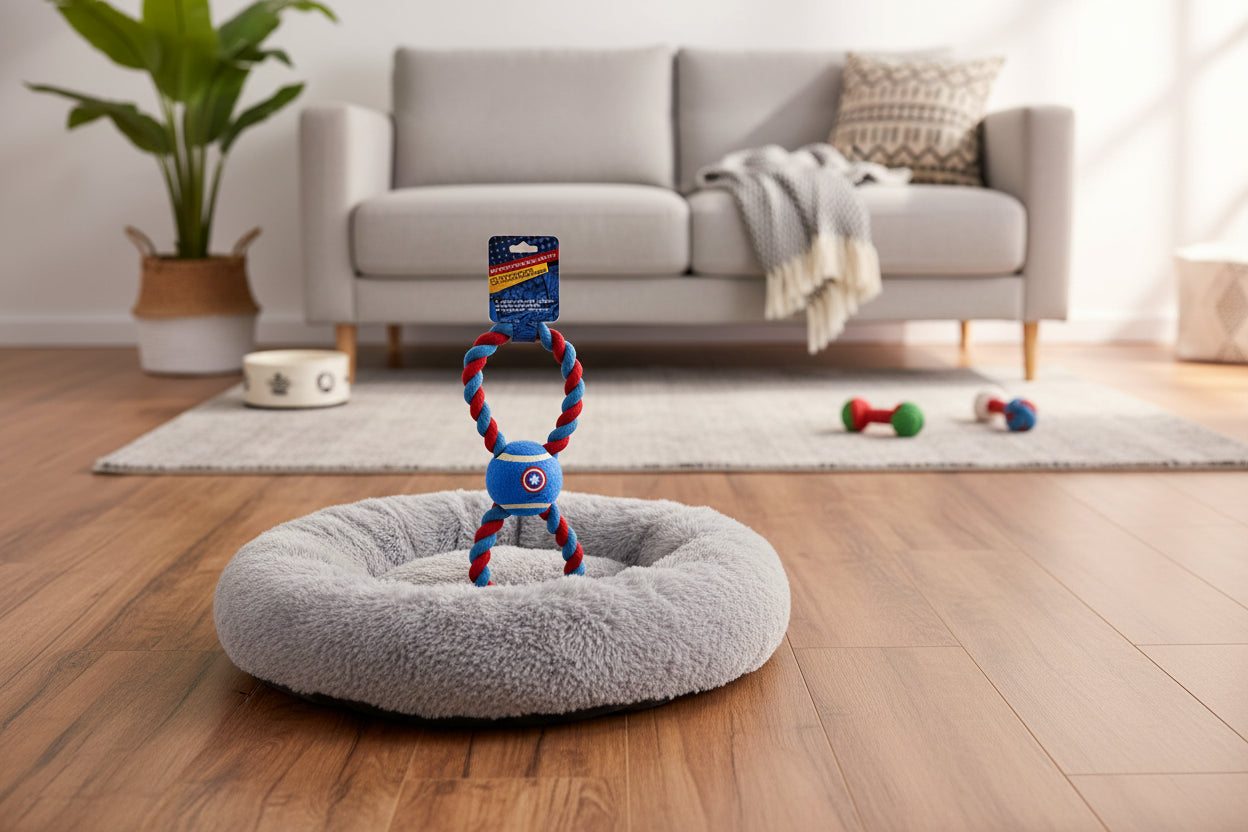 (Précommande) Jouet pour chien Avengers avec balle de tennis et corde