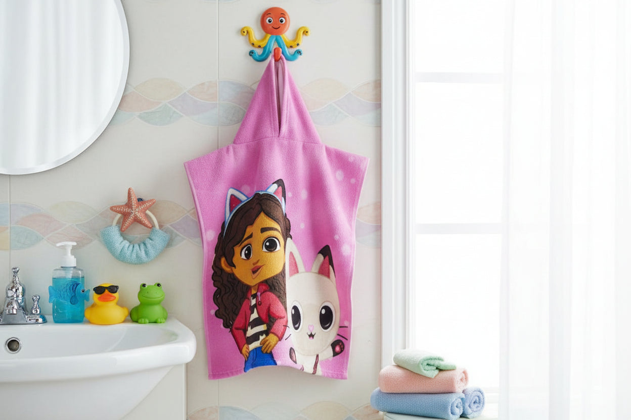 (Précommande) Poncho serviette de plage Gabby's Dollhouse 50x115 cm