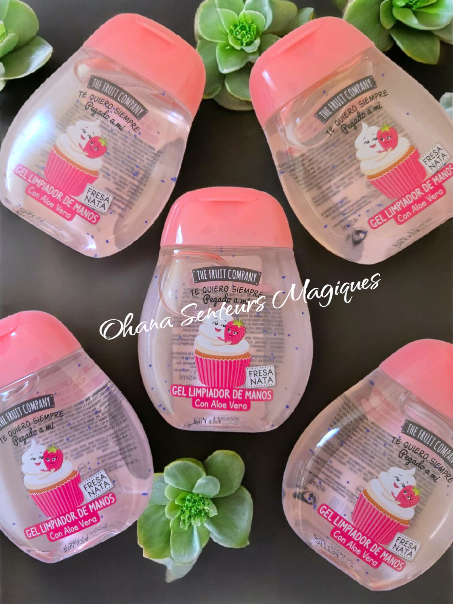 Gel hydroalcoolique parfumé pour les mains - Fraise/Crème