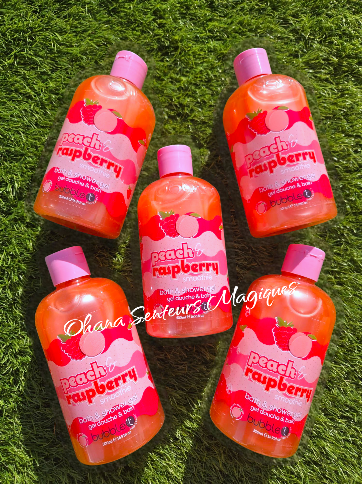 Gel douche - smoothie pĂȘche et framboise