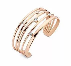 Bracelet en pierre blanche couleur or rose