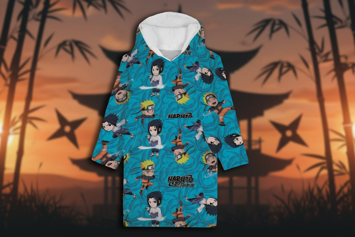 (Précommande) Poncho couverture polaire Naruto 7-14 ans