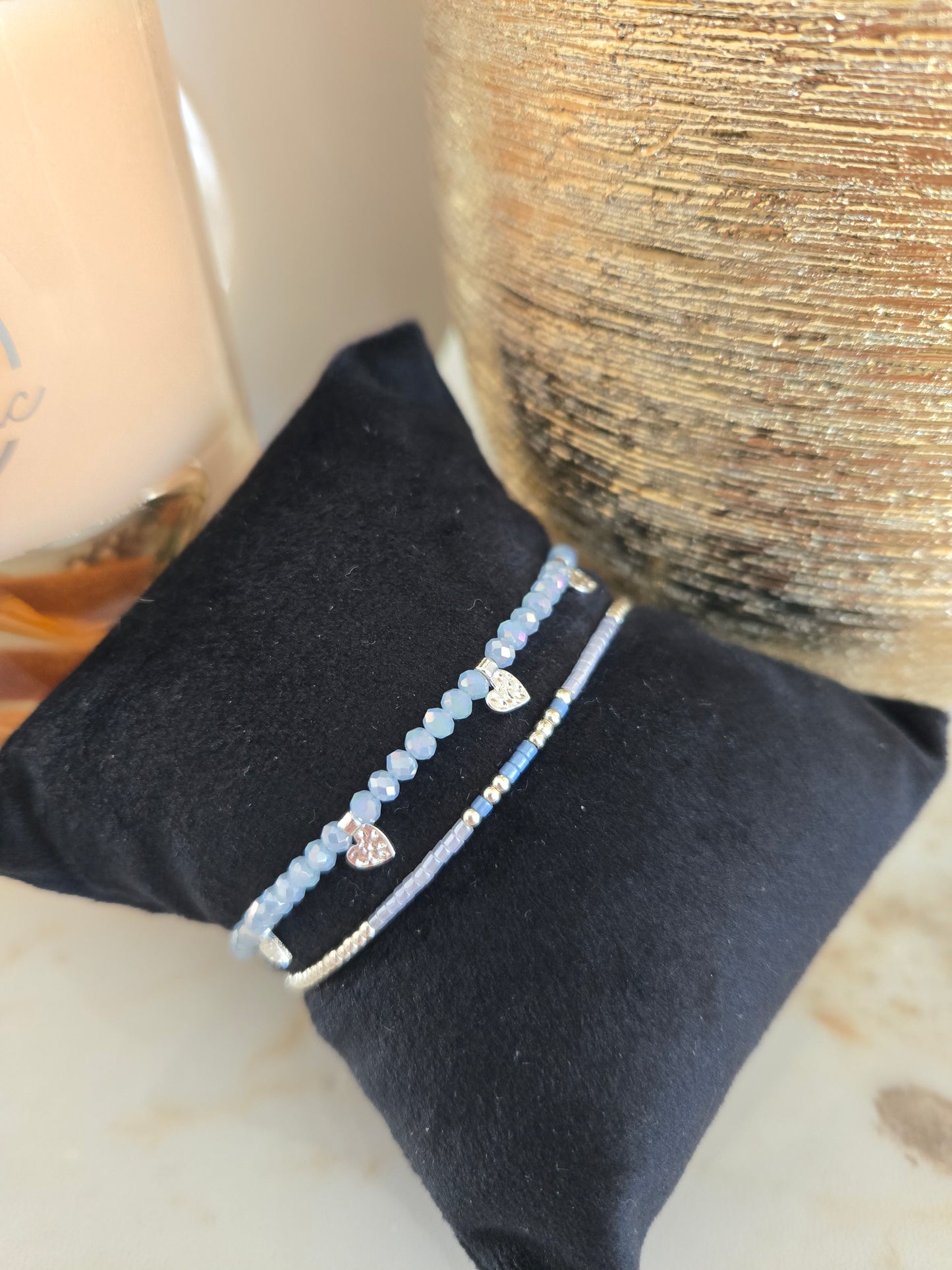 Bracelet d'amour en perles d'argent pour enfant