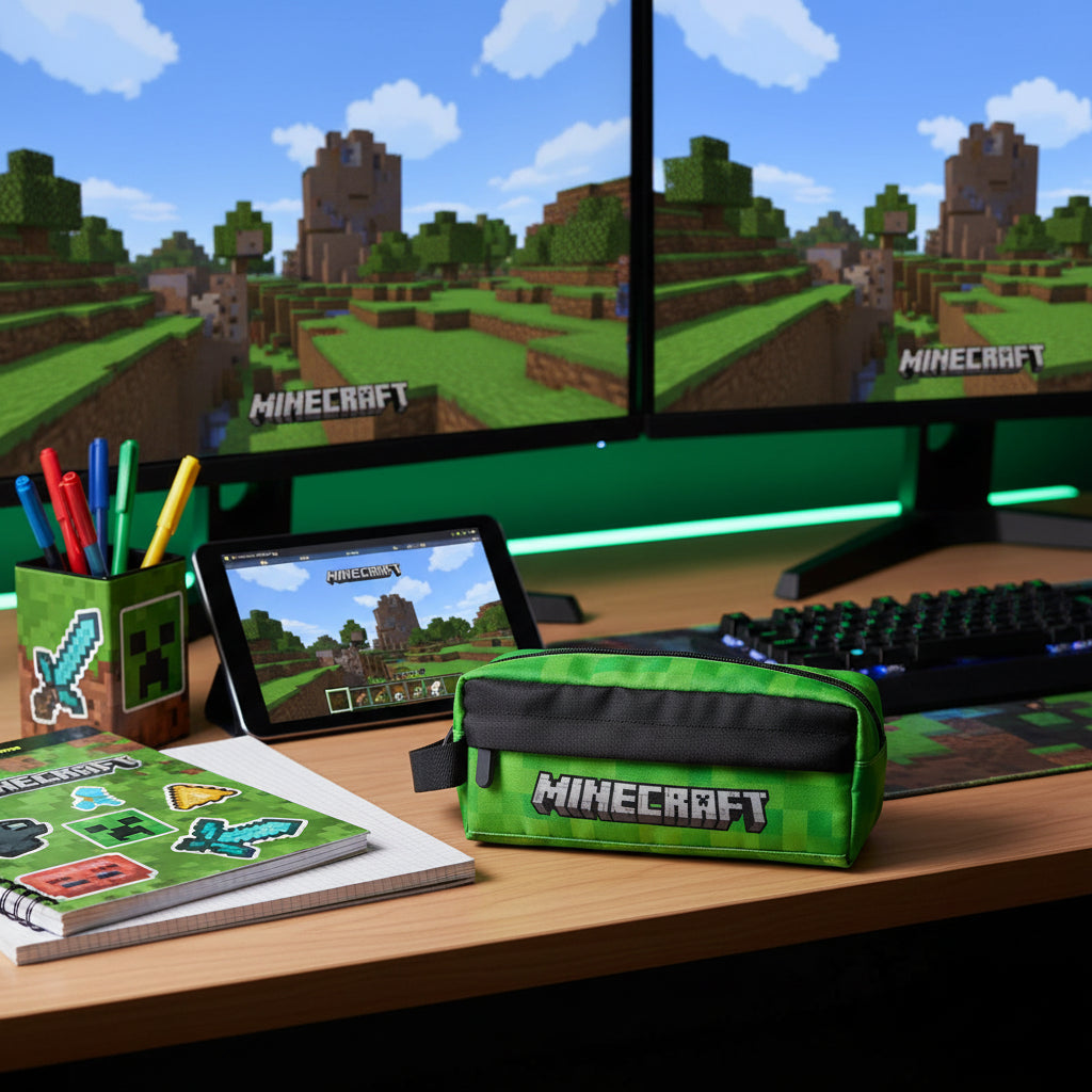 (Précommande) Trousse Minecraft à 2 compartiments 23 cm