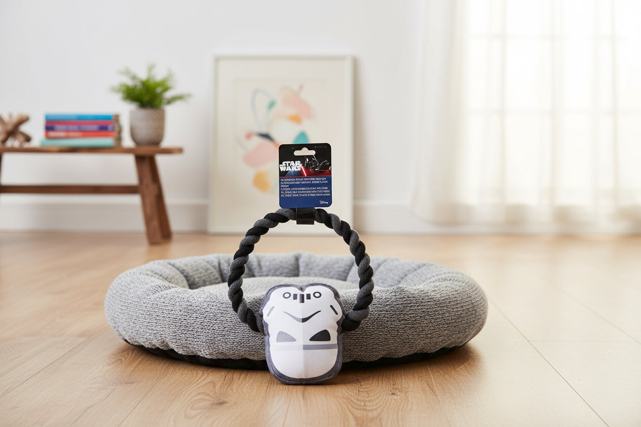 (Précommande) Jouet couineur en peluche et corde pour chien Star Wars