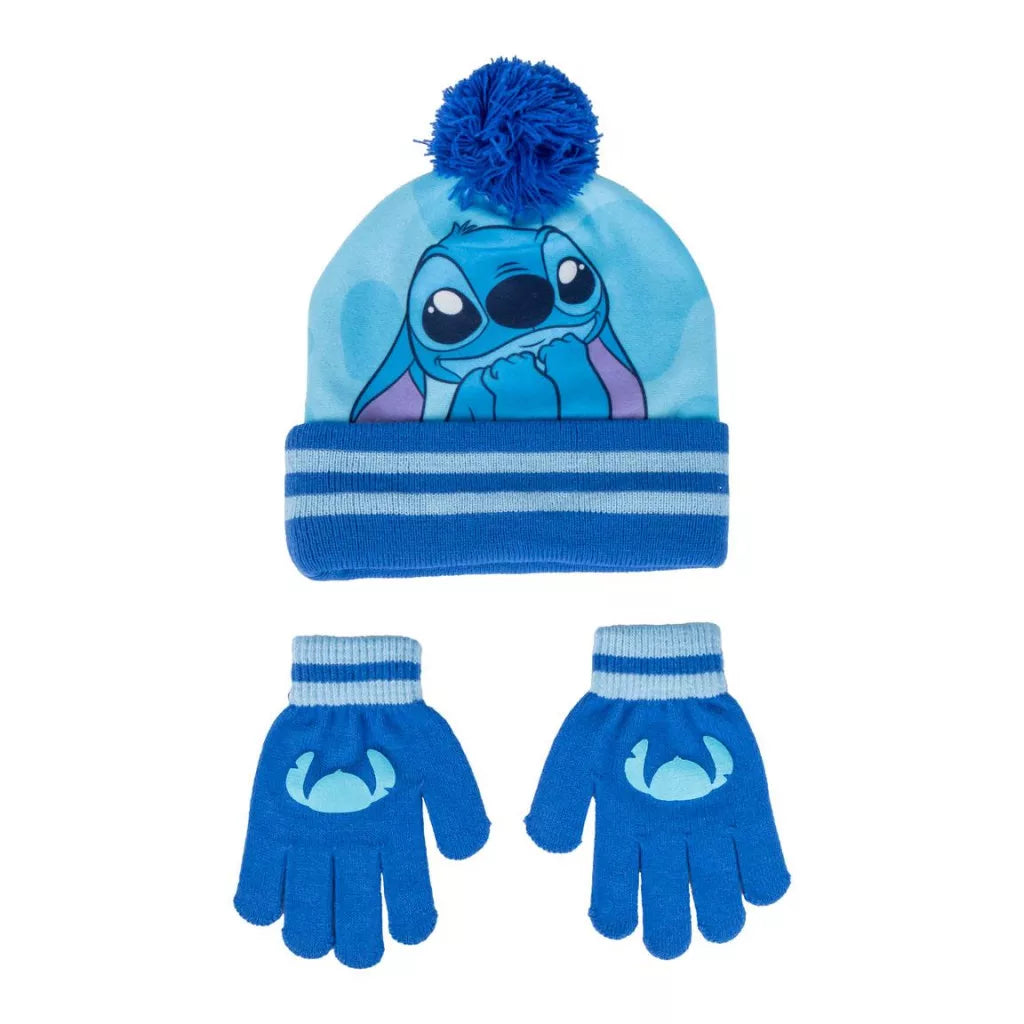 (Précommande) Ensemble bonnet et gants bleus pour enfants Disney Lilo et Stitch