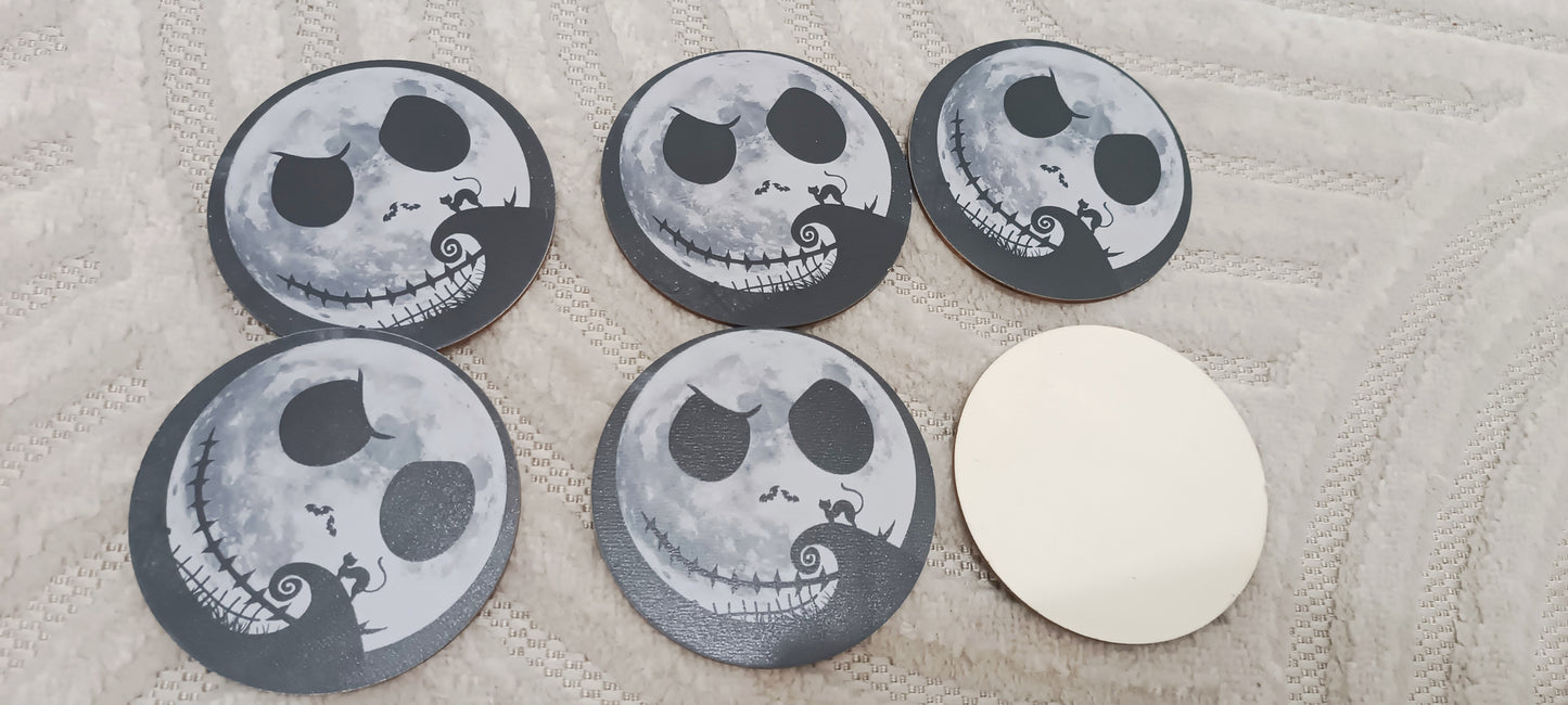 Dessous de verre en bois l'étrange Noël de monsieur Jack (vendus à l'unité)