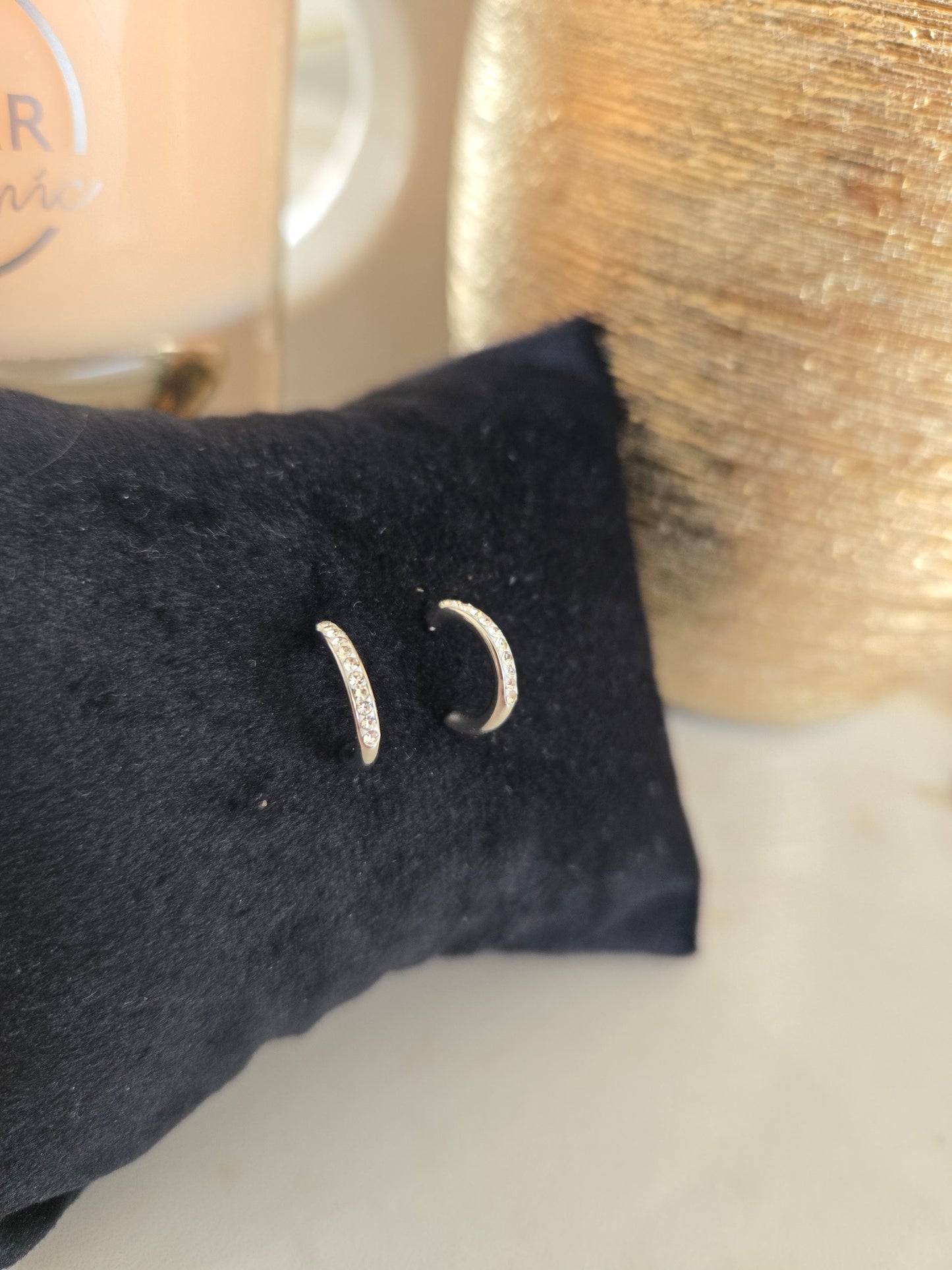 Boucles d'oreilles Victoria en pierre blanche argentée