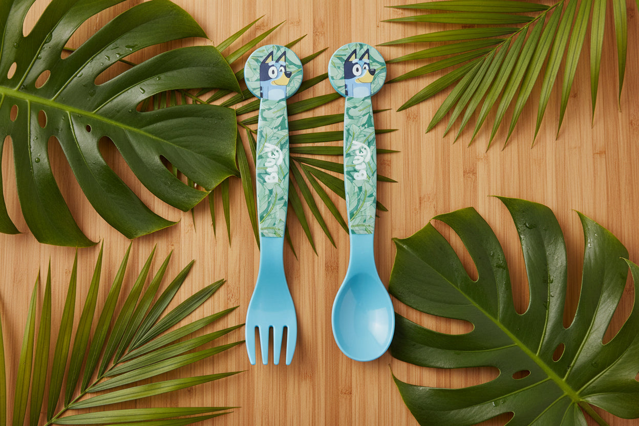 (Précommande) Ensemble de couverts en plastique Bluey