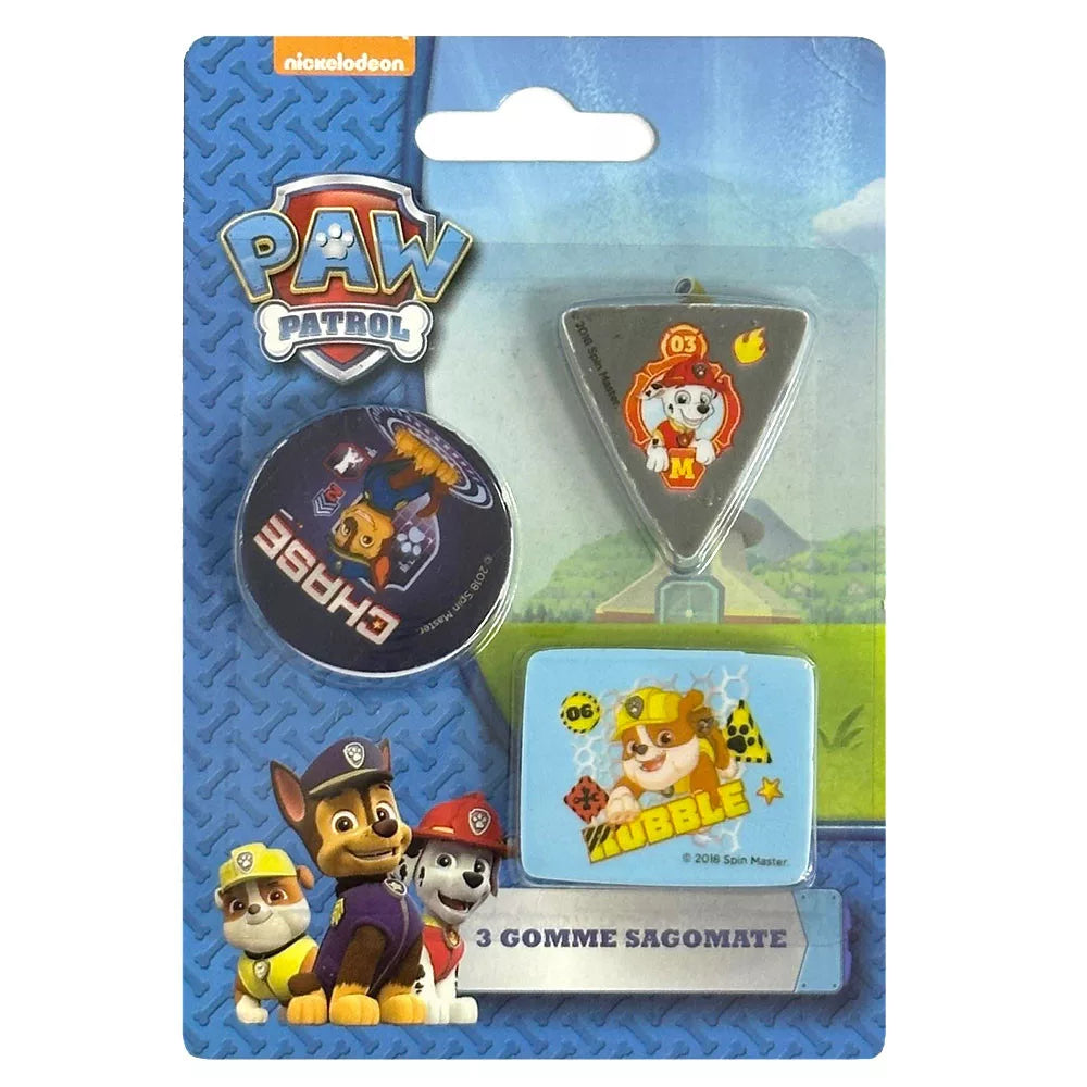 Lot de 3 gommes - Pat patrouille