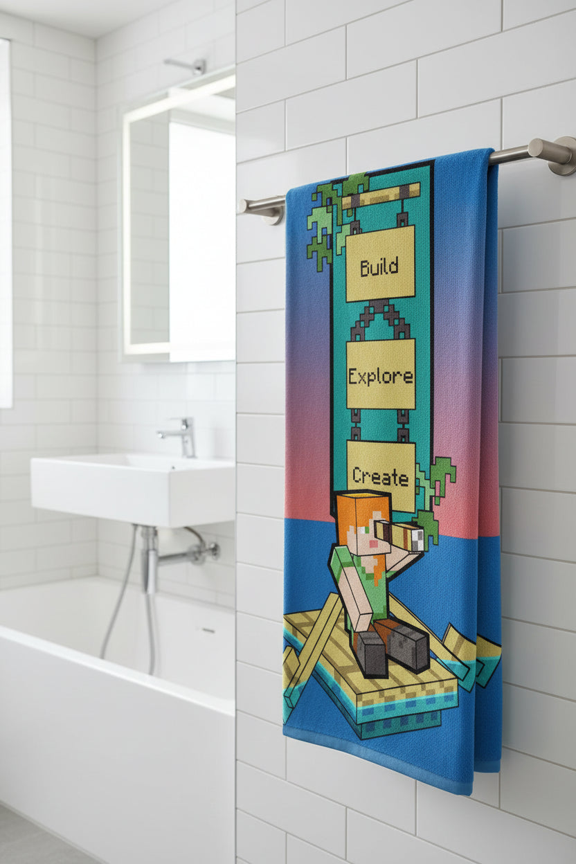 (Précommande) Serviette de bain Minecraft