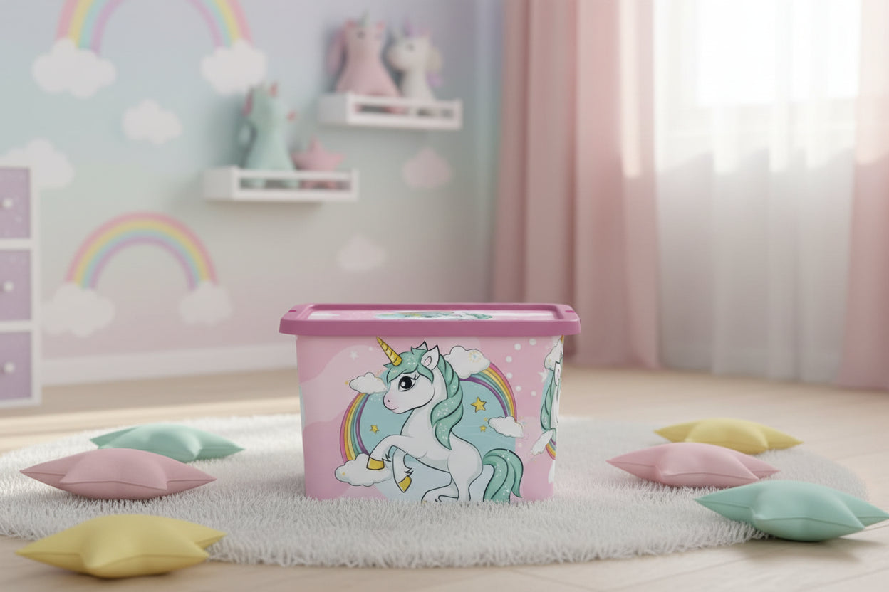 (Précommande) Coffre de rangement en plastique Licorne 7L