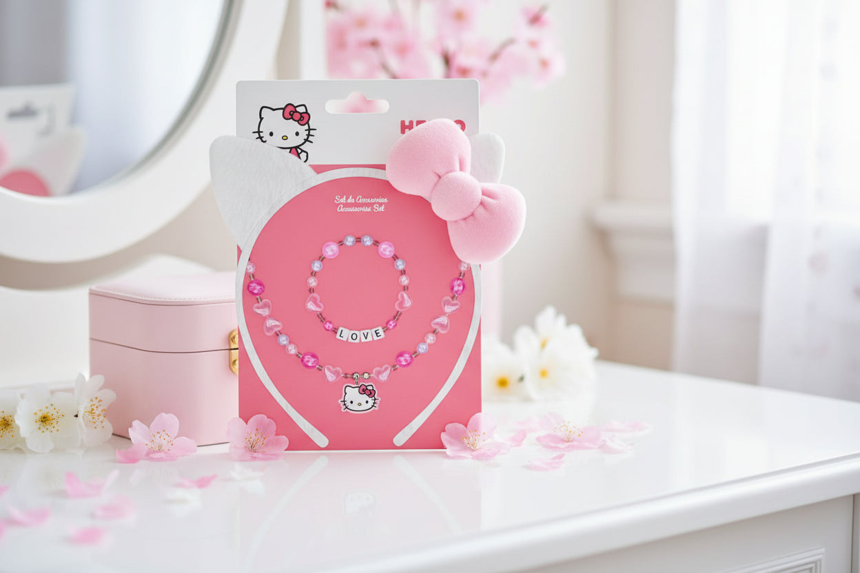 (Précommande) Ensemble de bijoux et serre-tête Hello Kitty