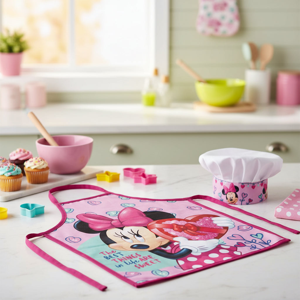 (Précommande)Tablier pour enfant avec toque Minnie