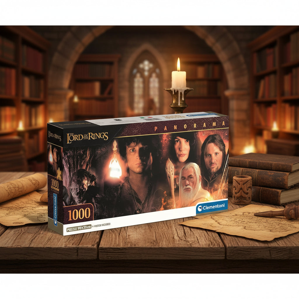 (Précommande) Le Seigneur des Anneaux 1000 pièces panorama Puzzle compact + poster inclus Clementoni