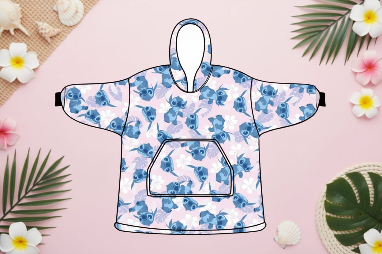 (Précommande) Couverture polaire en peluche Disney Lilo et Stitch, poncho 3-6 ans