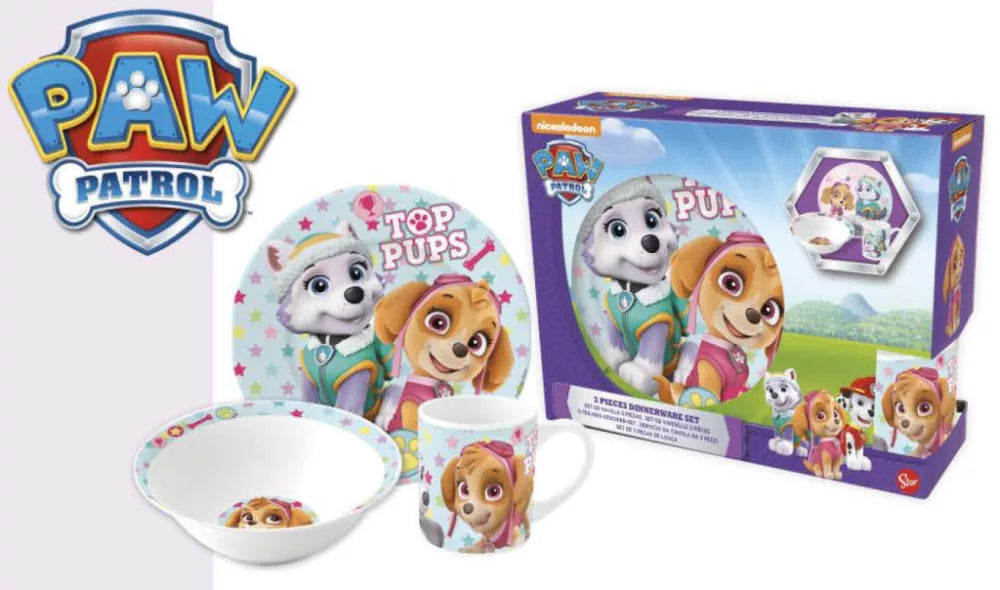 Coffret vaisselle en porcelaine - Pat patrouille