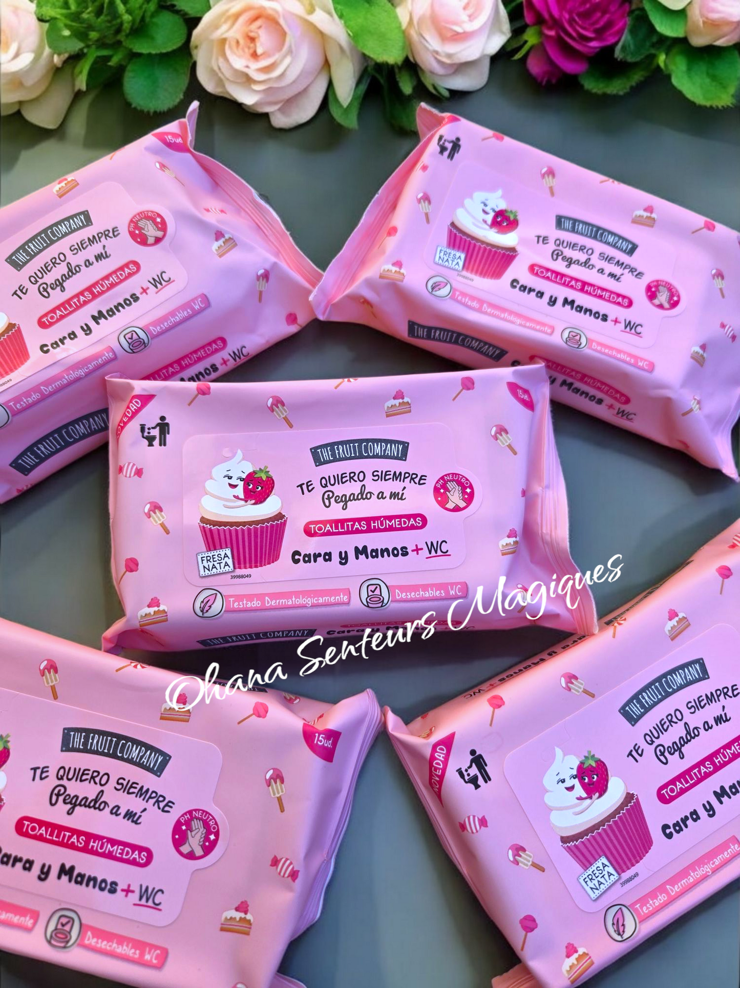 Lingettes parfumées - Fraise/crème