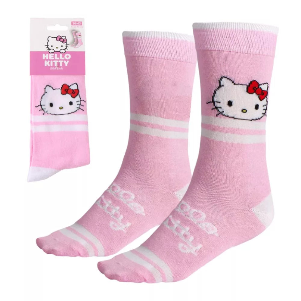 Chaussettes longues adultes Hello Kitty roses 36/43