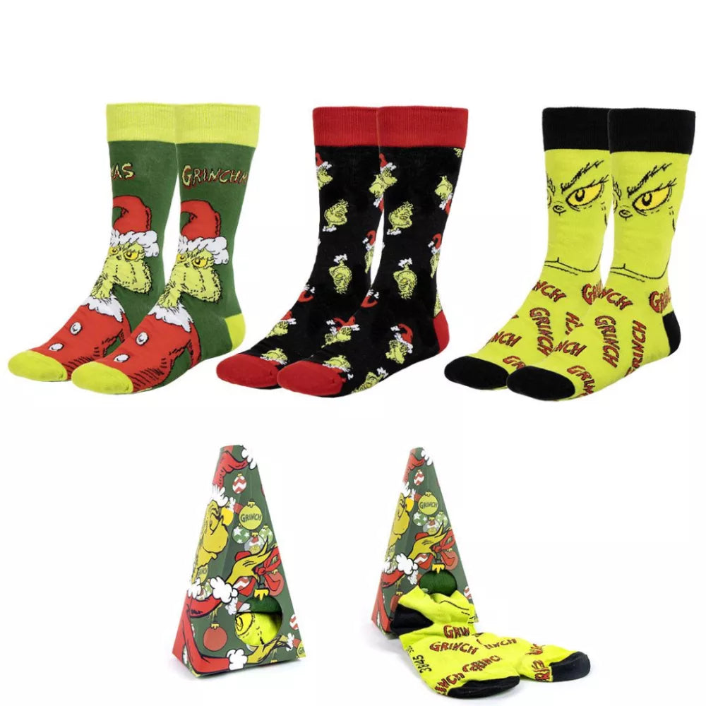 (Précommande) Coffret cadeau de chaussettes longues pour adultes Le Grinch
